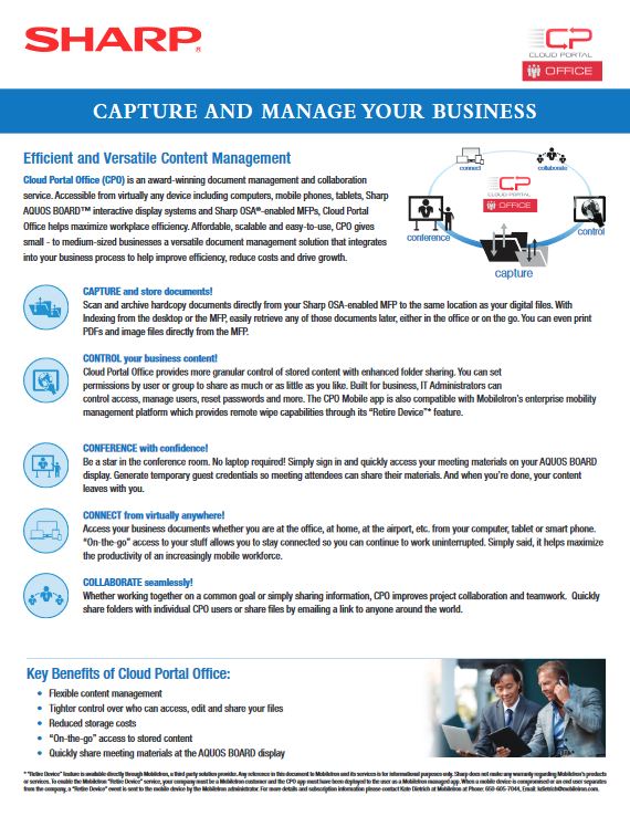 sharp, Cloud Portal Office, Advanced Copier Technologies